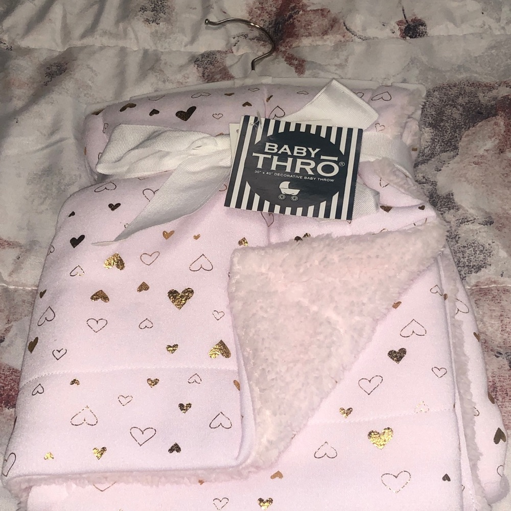 Pink baby throw